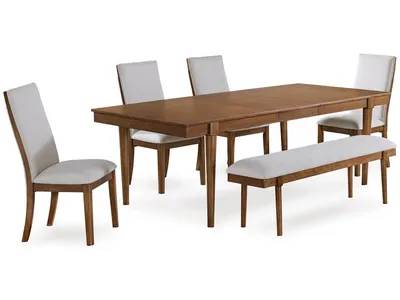 Lyncott Extension Dining Table, 4 Chairs and Bench