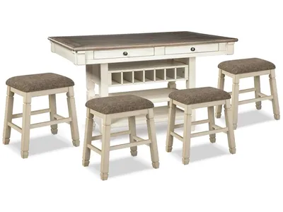 Bolanburg Counter Height Dining Table and 4 Barstools