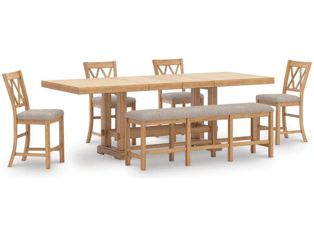 Havonplane Counter Height Extension Dining Table 4 Barstools and Bench - main image