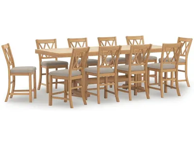 Havonplane Counter Height Dining Table and 10 Barstools
