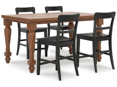 Greddinton Counter Height Dining Table and 4 Barstools