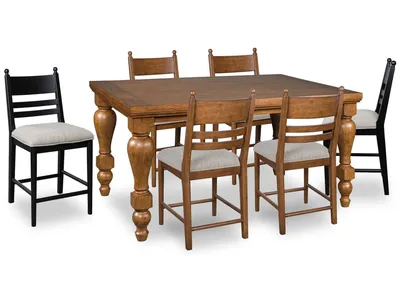 Greddinton Counter Height Dining Table and 6 Barstools