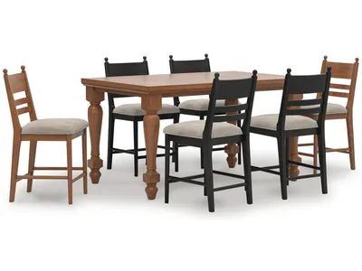 Greddinton Counter Height Dining Table and 6 Barstools