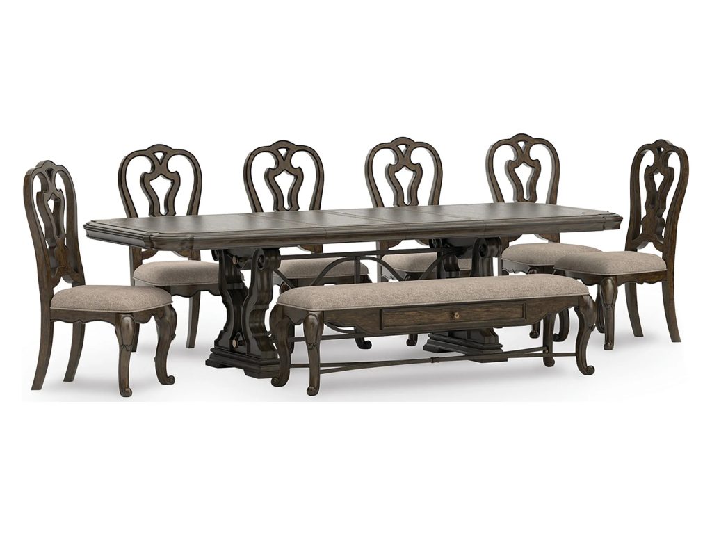 Maylee Dining Table, 6 Chairs and Bench - main image