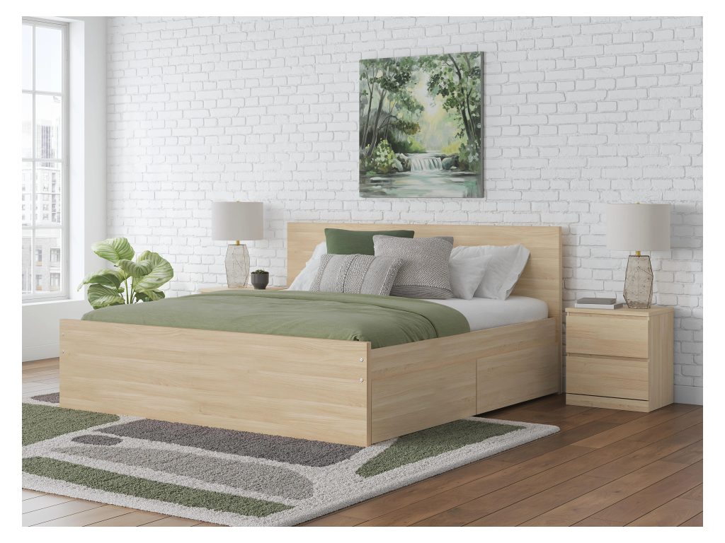 Onita Queen Panel Platform Bed with 2 Side Storage - image 1