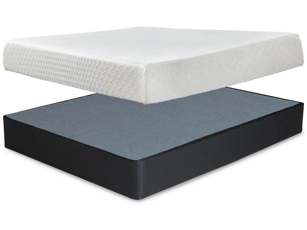 10 Inch Chime Memory Foam King Mattress and Foundation - main image