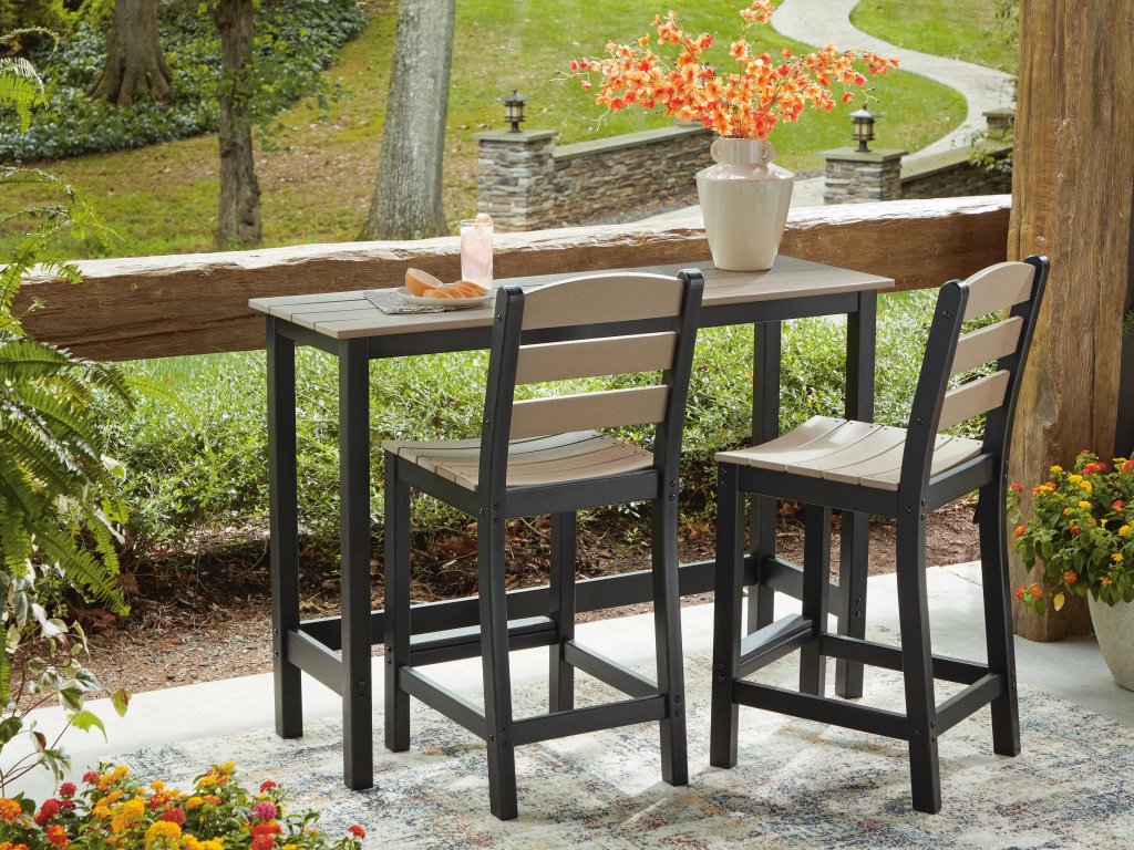 Shoreline Beach Outdoor Counter Table and 2 Barstools - image 1