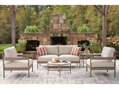 Bluff Trail Outdoor Love/Chairs/Tables Set (Set of 5) - Alternative View