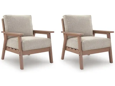 Grover Beach Outdoor Lounge Chair with Cushion (Set of 2)