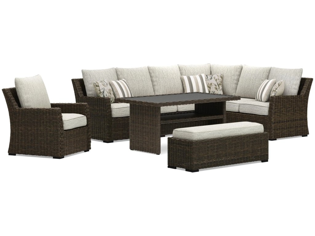 Brook Ranch Outdoor Sofa Sectional, Bench, Lounge Chair and Table - main image