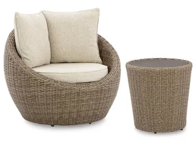 Danson 2 Swivel Lounge Chairs and End Table