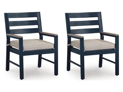 East Beach Outdoor Arm Chair with Cushion (Set of 2)