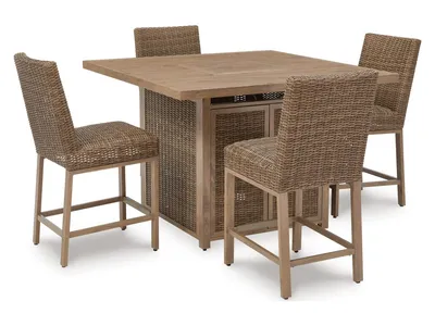 Walton Bridge Outdoor Bar Table and 4 Barstools