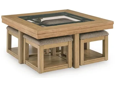 Wittenmyer Coffee Table with 4 Stools (Set of 5)
