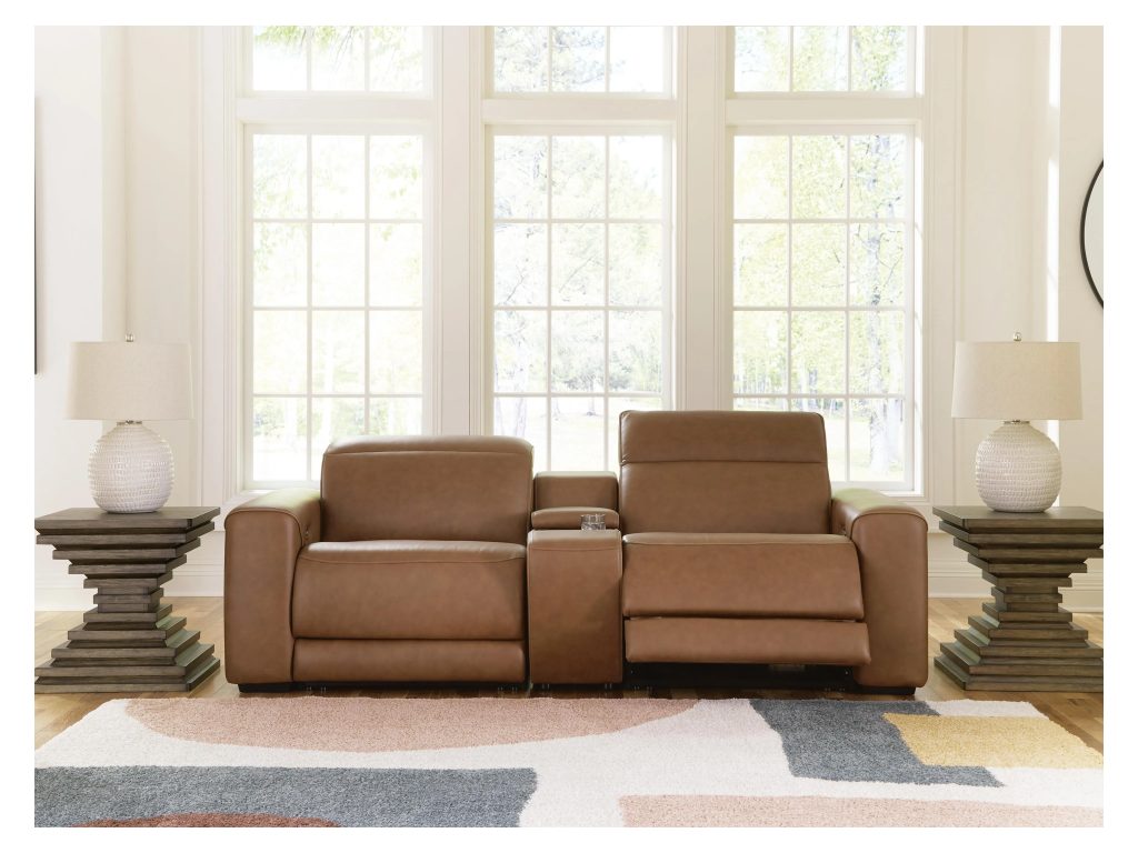Magic Man 2-Piece Power Reclining Sectional Loveseat with Console - image 1