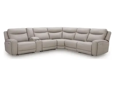 Gravier 6-Piece Power Reclining Sectional with Storage Console