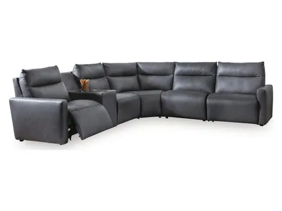 ModZ 6-Piece Power Reclining Sectional with Audio Console