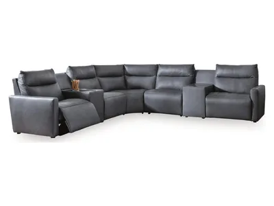 ModZ 7-Piece Power Reclining Sectional with Audio Consoles