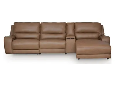 DeepWakes 4-Piece Reclining Sectional with Chaise and Storage Console