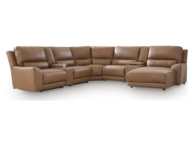 DeepWakes 7-Piece Reclining Sectional with Chaise and Storage Consoles