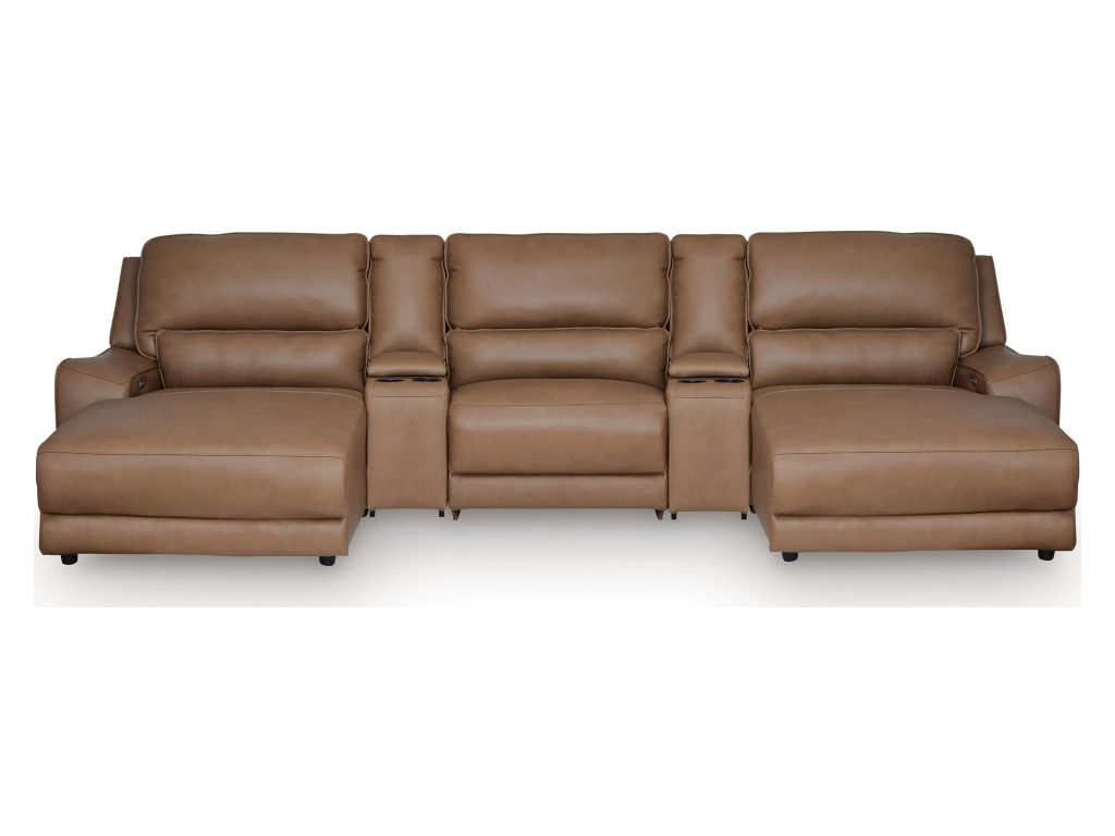 DeepWakes 5-Piece Reclining Sectional with Double Chaise and Storage Consoles - main image