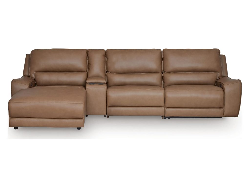 DeepWakes 4-Piece Reclining Sectional with Chaise and Storage Console - main image