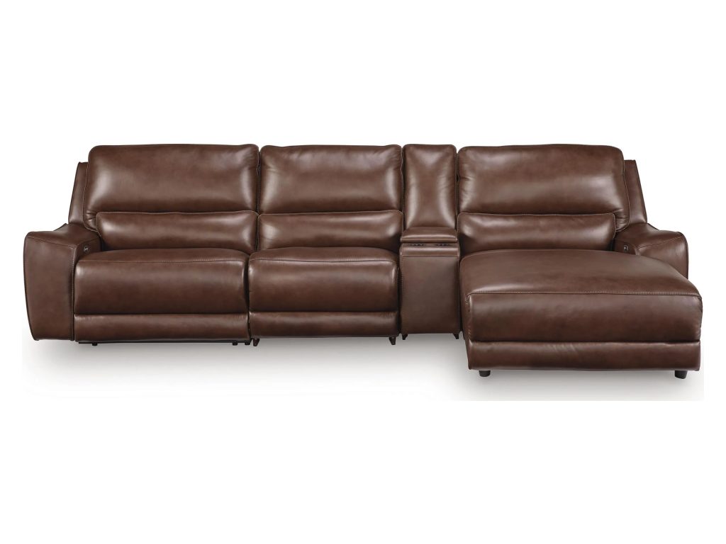 DeepWakes 4-Piece Reclining Sectional with Chaise and Storage Console - main image