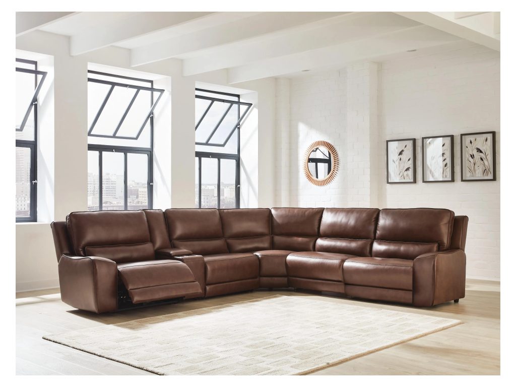 DeepWakes 6-Piece Reclining Sectional with Storage Console - image 1