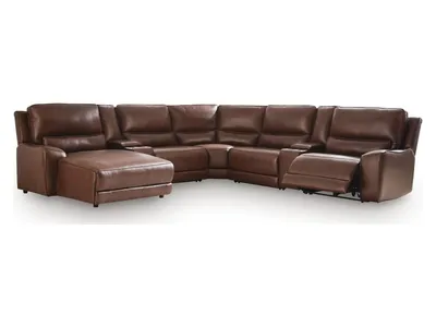 DeepWakes 7-Piece Reclining Sectional with Chaise and Storage Consoles
