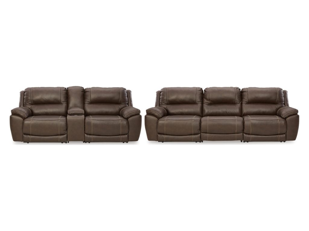 Dunleith 3-Piece Reclining Sofa and 3-Piece Loveseat with Console - main image