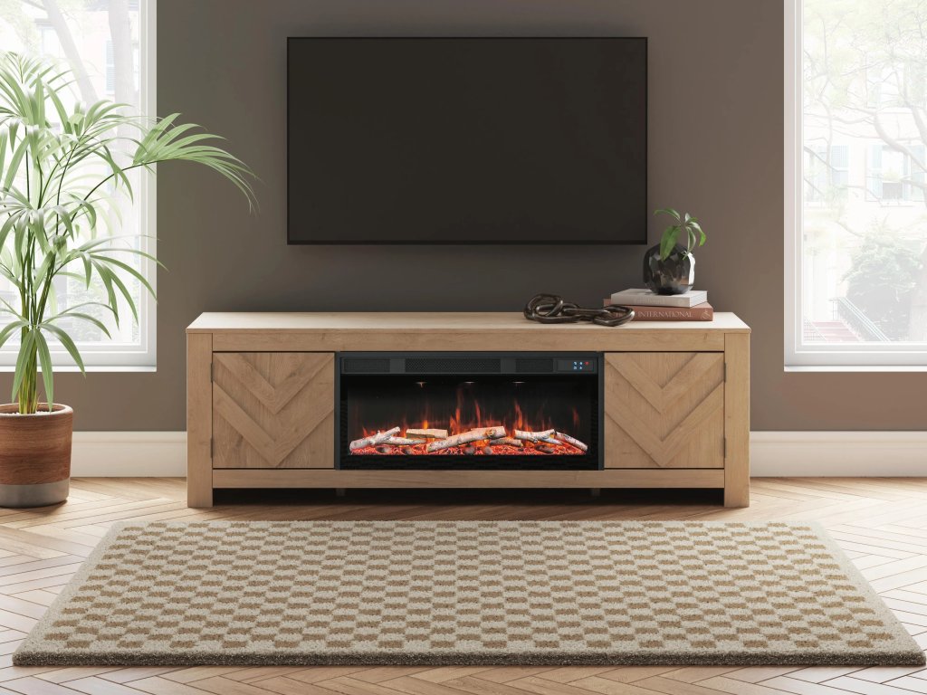 Cayboni 71" TV Stand with Electric Fireplace - image 1