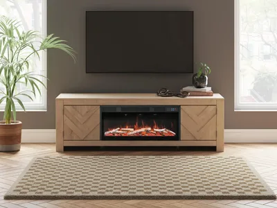Cayboni 71" TV Stand with Electric Fireplace - Alternative View