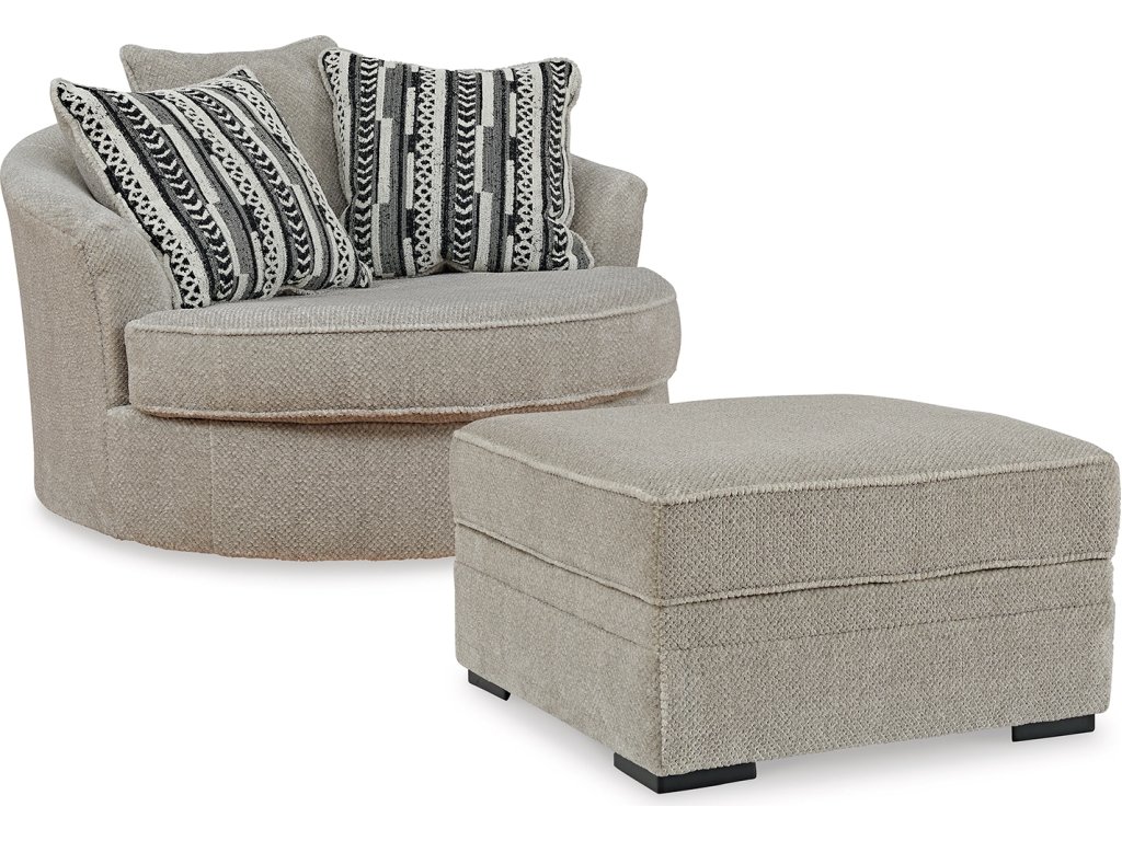 Calnita Oversized Swivel Chair and Ottoman - main image
