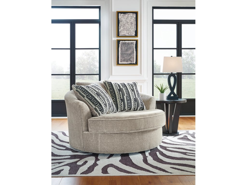 Calnita Oversized Swivel Chair and Ottoman - image 13