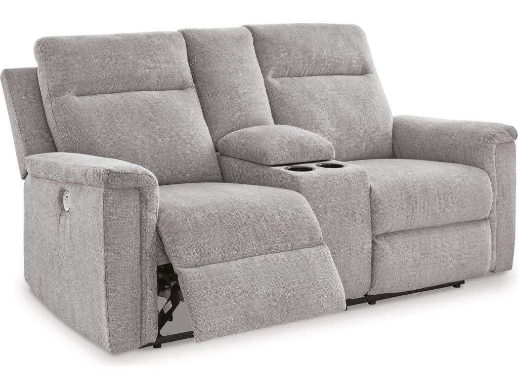 Barnsana Power Reclining Loveseat with Console - image 2