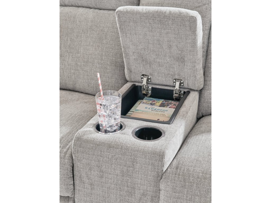 Barnsana Power Reclining Loveseat with Console - image 7