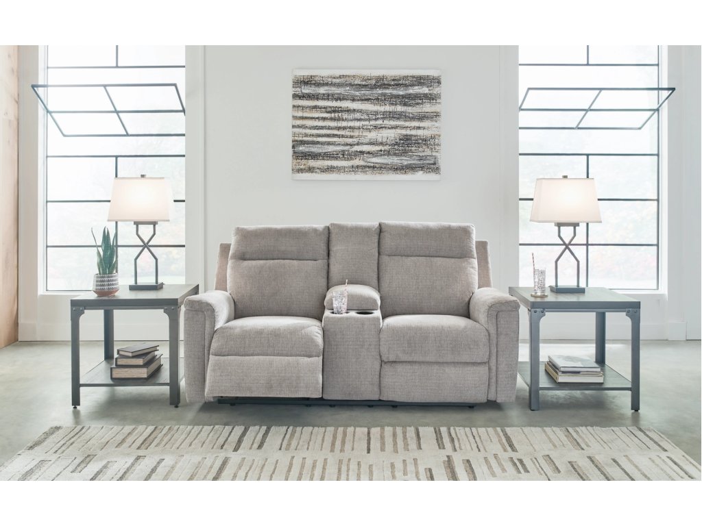 Barnsana Power Reclining Loveseat with Console - image 1