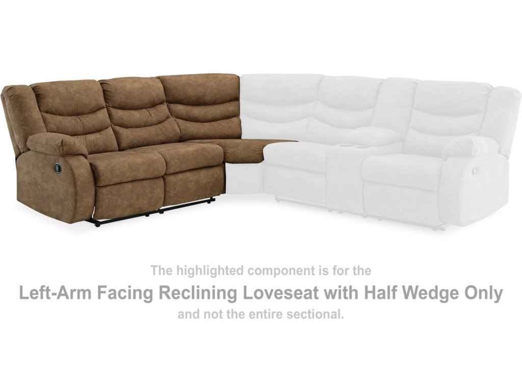 Partymate Left-Arm Facing Reclining Loveseat with Half Wedge - image 1