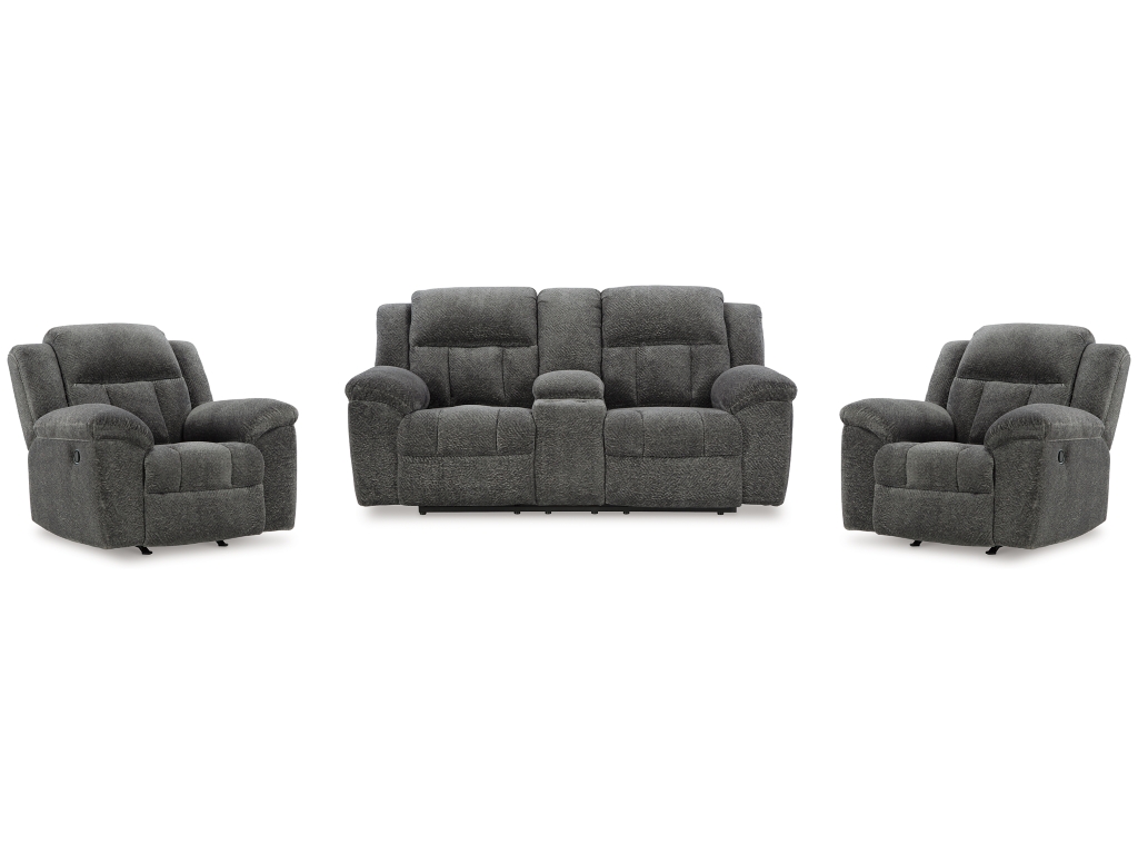 Frohn Reclining Loveseat with Console and 2 Recliners - main image