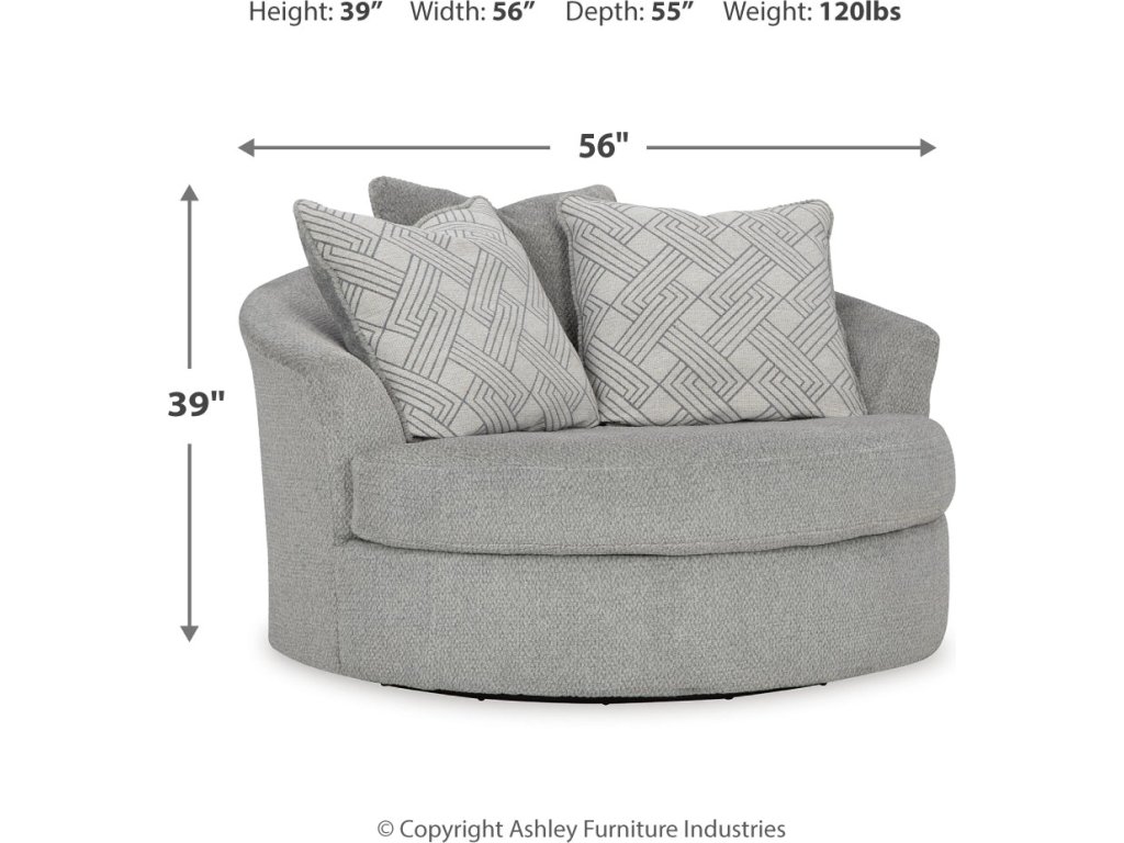 Casselbury Oversized Swivel Chair and Ottoman - image 8
