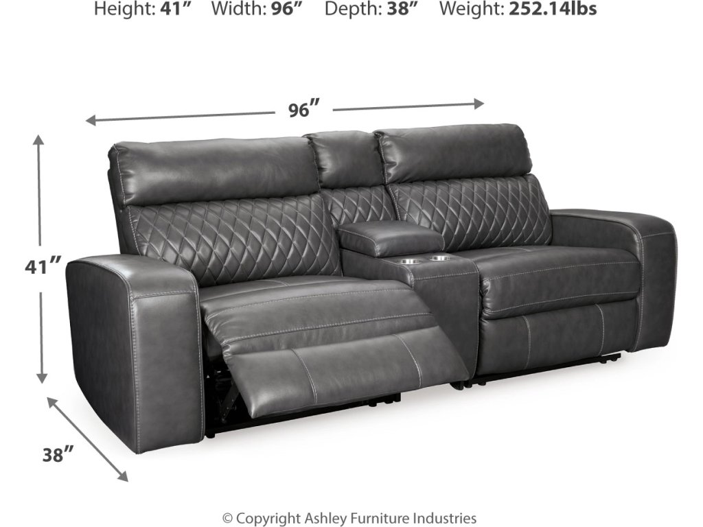 Samperstone 3-Piece Power Reclining Sectional Loveseat - image 3