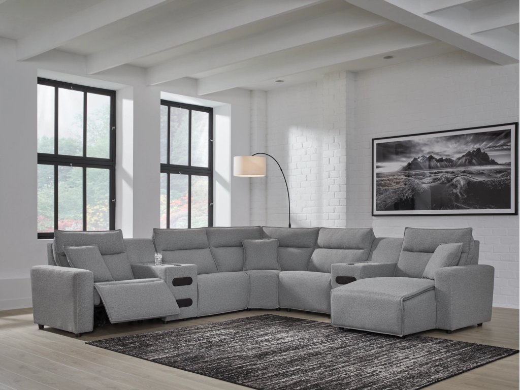 Modmax II 7-Piece Power Reclining Sectional with Chaise and Audio Consoles - image 1
