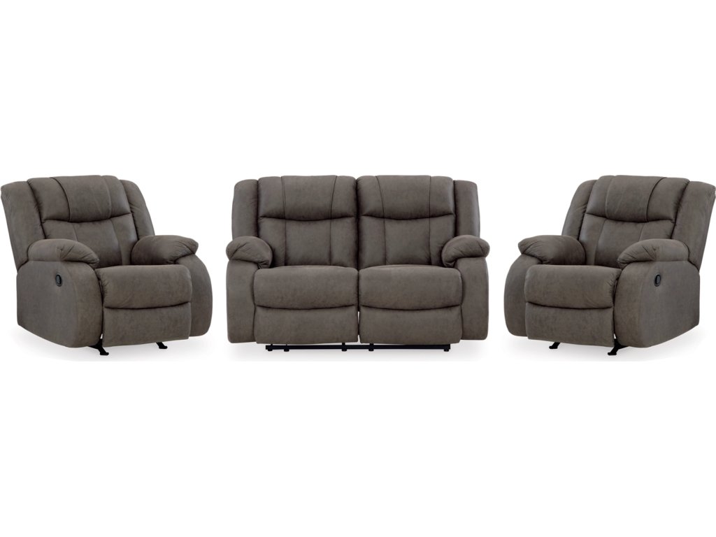 First Base Reclining Loveseat and 2 Recliners - main image
