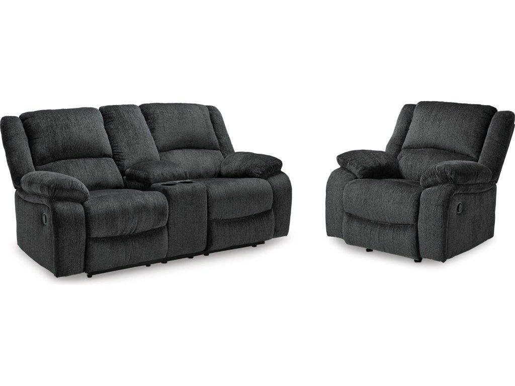 Draycoll Reclining Loveseat with Console and Recliner - main image