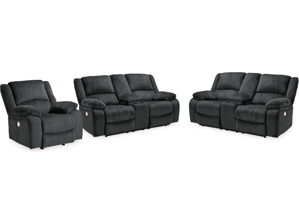Draycoll 2 Power Reclining Loveseats and Recliner - main image