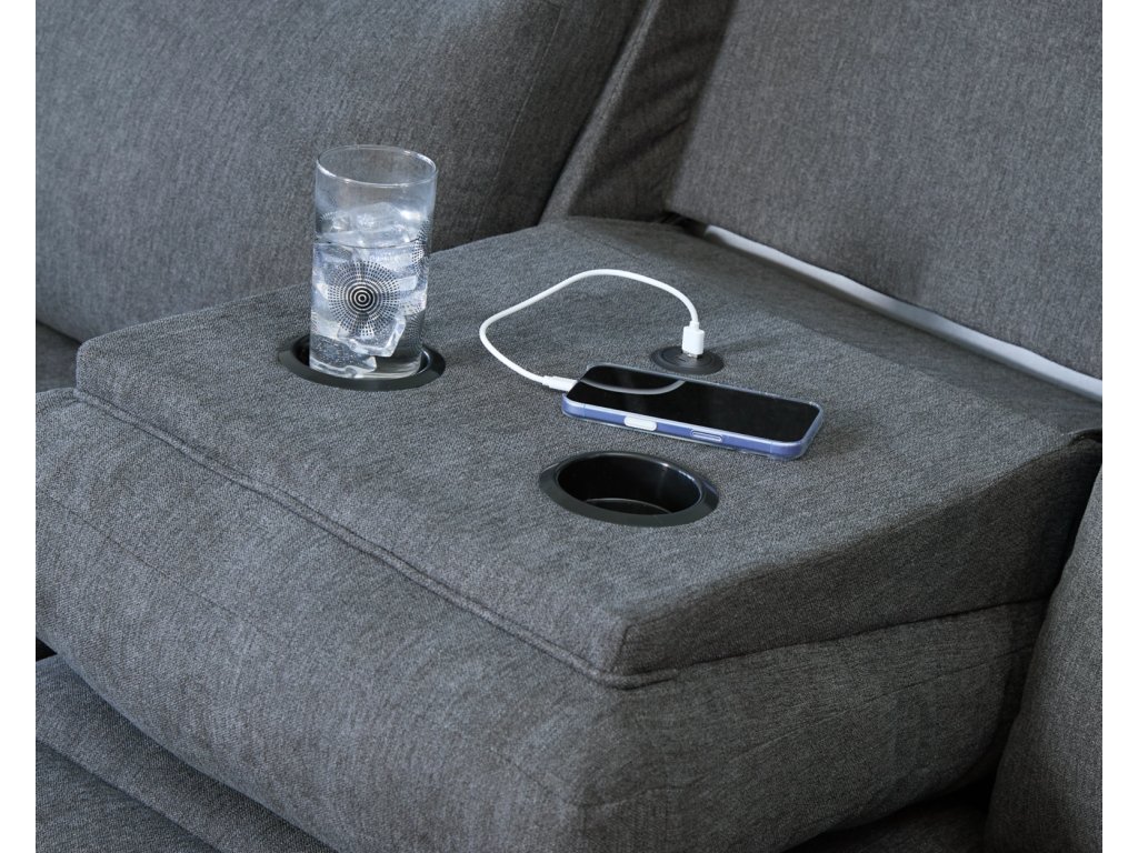 Side-Swipe Reclining Sofa with Drop Down Table - image 7