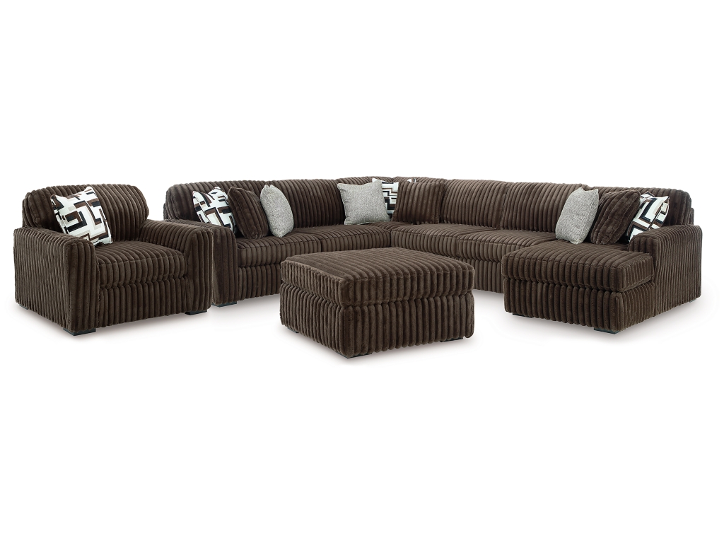 Midnight-Madness 4-Piece Sectional with Chaise, Oversized Chair and Ottoman - main image