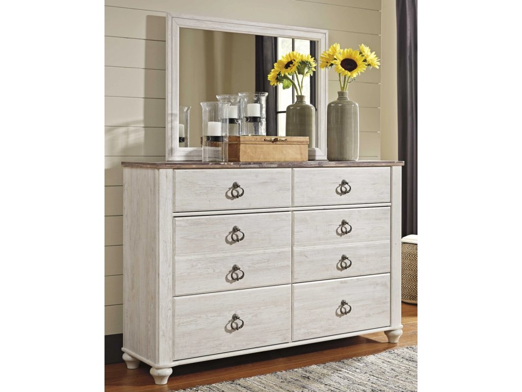 Willowton King Sleigh Bed, Dresser, Mirror and Chest - image 7