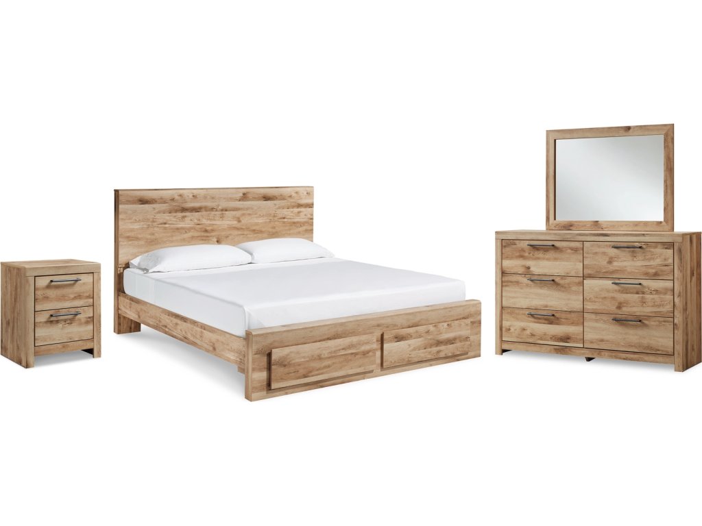Hyanna King Panel Storage Bed, Dresser, Mirror and Nightstand - main image