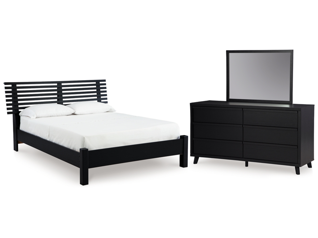 Danziar Queen Slat Panel Bed, Dresser and Mirror - main image